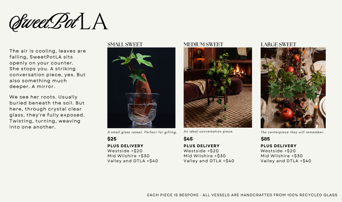 Sweet Pot LA — Small Sweet $25, Medium Sweet $45, Large Sweet $85